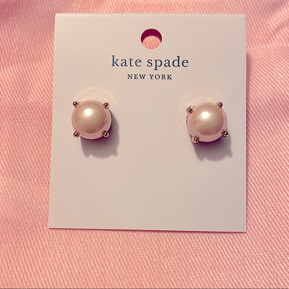 New! Kate Spade Pink Pearl Earrings - Picture 1 of 3